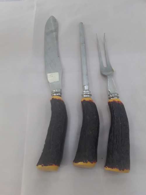 SET OF 3 SHEFFIELD ENGLAND BONE HANDLE CUTLERY