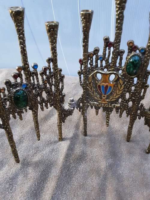 VINTAGE BRUTALIST BRASS MENORAH