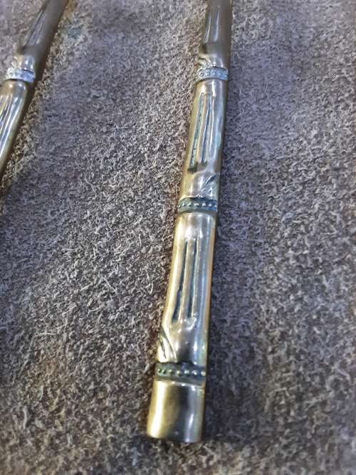 28 PIECE VINTAGE NICKEL/BRONZE CUTLERY SET