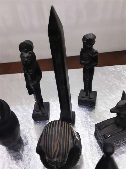 8 PIECE VINTAGE EGYPTIAN FIGURES