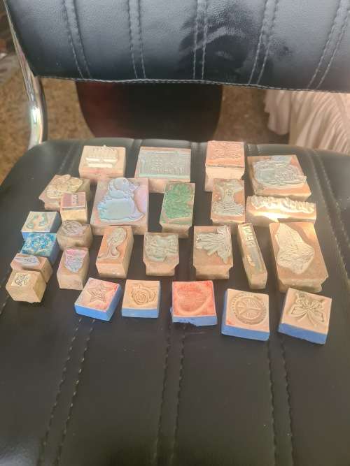26 PIECE ALL SORTS VINTAGE WOODEN STAMPS