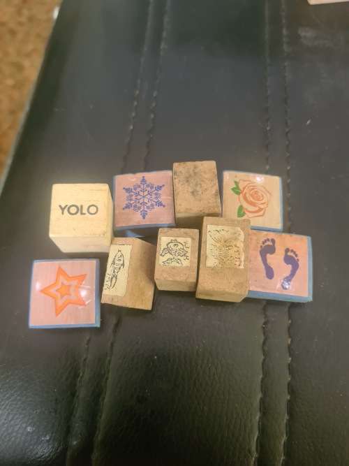 26 PIECE ALL SORTS VINTAGE WOODEN STAMPS