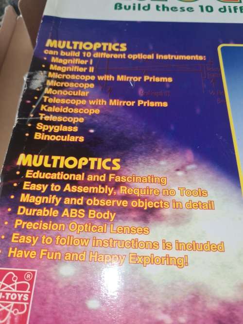MULTIOPTICS(10 DIFFERENT  OPTICAL INSTRUMENTS TO ASSEMBLE)UNUSED