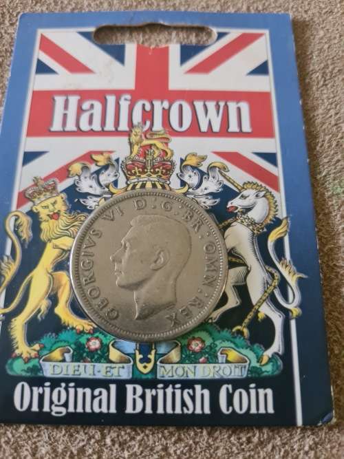 ORIGINAL BRITISH COIN(HALF CROWN)GEORGE V1-1947