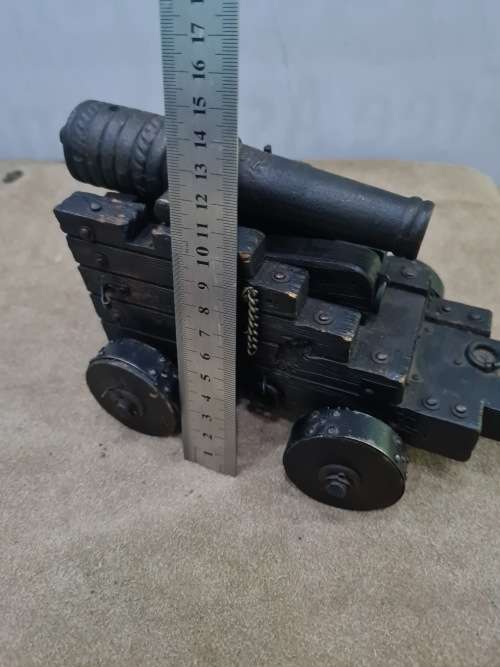 BRONZE CANNON ON WOODEN CART(MARKED NANO 1664)