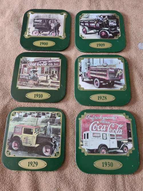 SET OF 6 VINTAGE COCA-COLA COASTERS