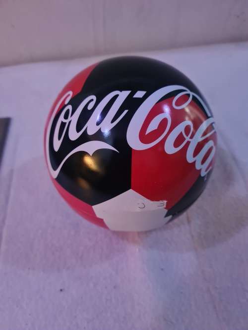 COCA -COLA SOCCER BALL METAL CONTAINER