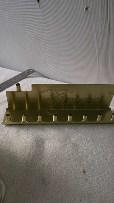 CHANUKAH MENORAH (BRASS)INCL.CANDLES-UNUSED