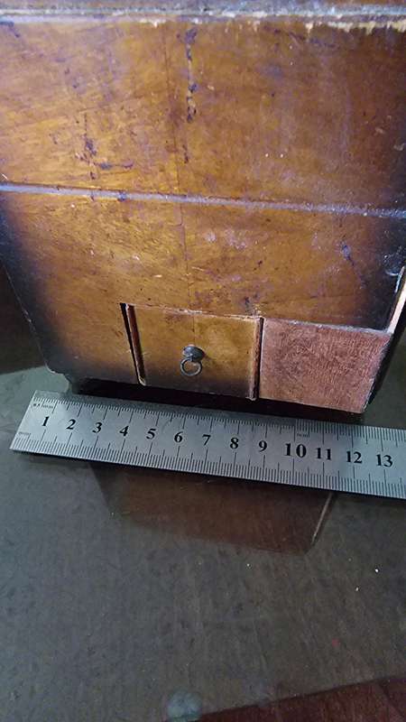 VERY OLD WOODEN MUSICAL BOX(WIND UP)SEE DESCRIPTION