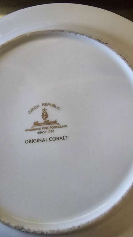2 x ORIGINAL COBALT FINE PORCELAIN SAUCERS
