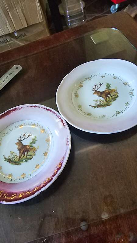 2 x ORIGINAL COBALT FINE PORCELAIN SAUCERS