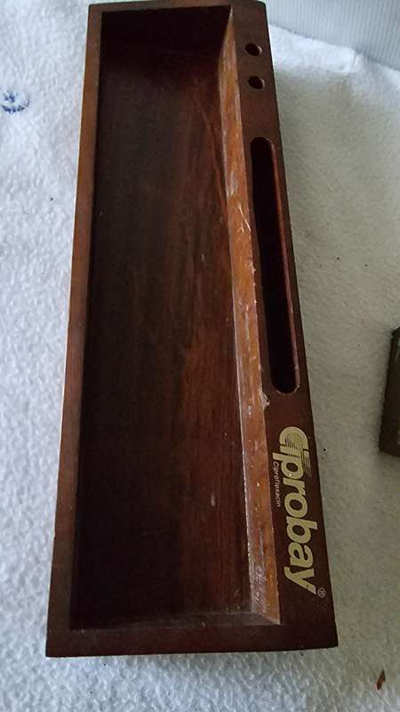 ANTIQUE MEDICAL ANTAMONY BLOCKS ON WOODEN PLATFORM (HEAVY ITEM)BRONZE/COPPER