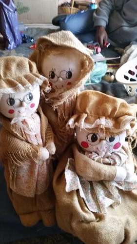 3 X ANTIQUE VEGETABLE(CABBAGE DOLLS)ONE BID FOR ALL-SEE DESCRIPTION