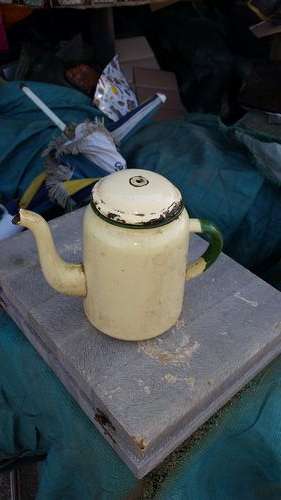 VINTAGE ENAMEL TEAPOT