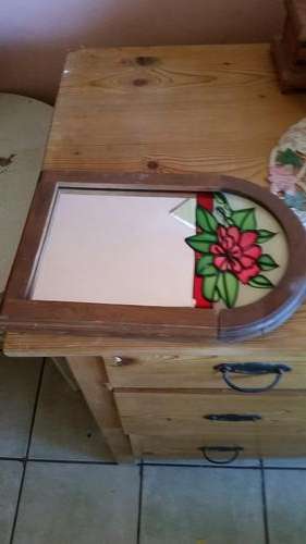 BEAUTIFUL VINTAGE OVAL TOP MIRROR-SEE DESCRIPTION
