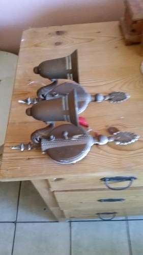2 X VINTAGE METAL WALL LIGHT FITTINGS(ONE BID FOR BOTH)-SEE DESCRIPTION