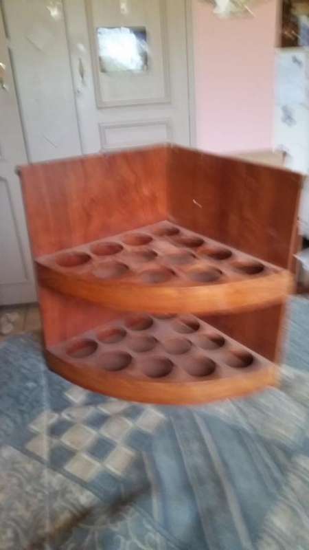 WODDEN 24 STAND CORNER 2 SHELF SPICE RACK-SEE DESCRIPTION