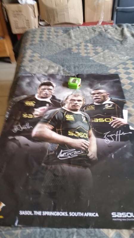 4X ALL SORTS COLLECTORS SPRINGBOK RUGBY SIGNED POSTERS( NO.s 1,2,5 AND 8) - SEE DESCRIPTION