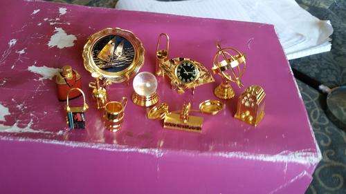 10 PIECE BEAUTIFUL BRASS MINIATURE ITEMS(ONE BID FOR ALL)-SEE DESCRIPTION