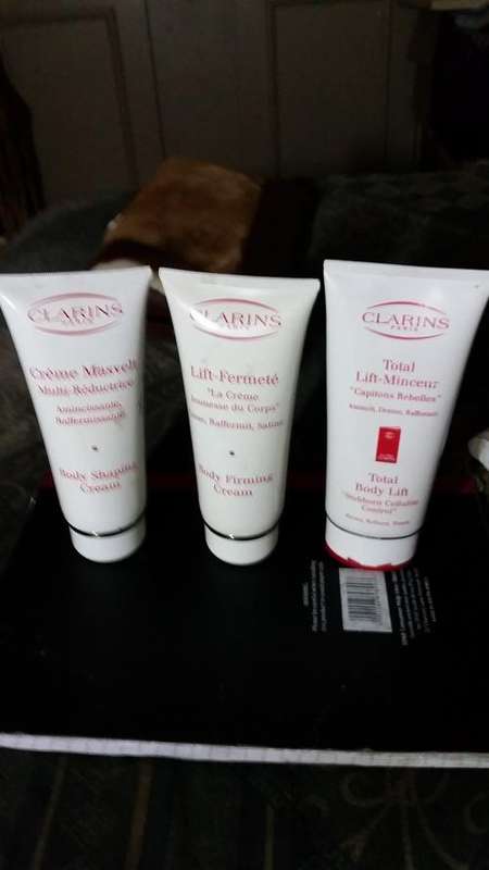 3 X CLARINS(PARIS)BODY SHAPING CREAM--BODY FIRMING CREAM &AND TOTAL BODY LIFT CARE(1 BID 4 ALL)
