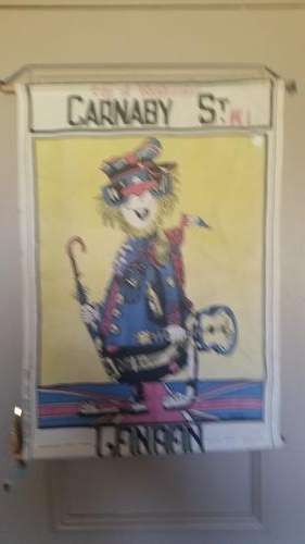 VINTAGE CARNABY STREET(LONDON)SIGN ON FABRIC-SEE DESCRIPTION