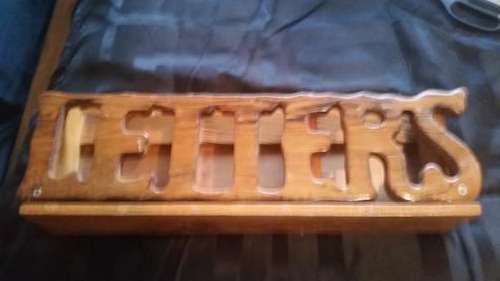 VINTAGE WOODEN LETTER BOX-SEE DESCRIPTION