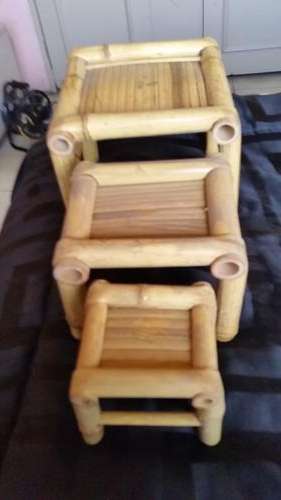 3 X BAMBOO TABLES-SEE DESCRIPTION(ONE BID FOR ALL)