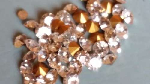 5 PIECES SWAROVSKI GOLD FOILED MACHINE CUT CRYSTALS-SEE DESCRIPTION