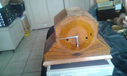 WOODEN MANTLE CLOCK CASE_ SEE DESCRIPTION