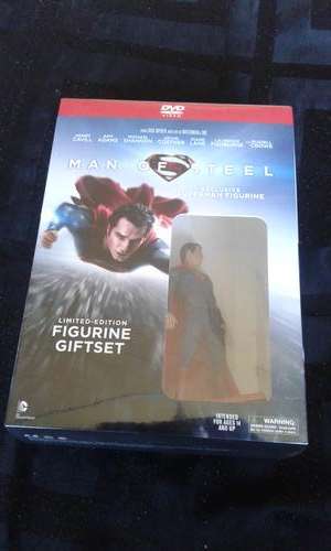 LIMITED EDITION 2 IN A PACK SUPERMAN FIGURINE AND MAN OF STEEL DVD COLLECTION