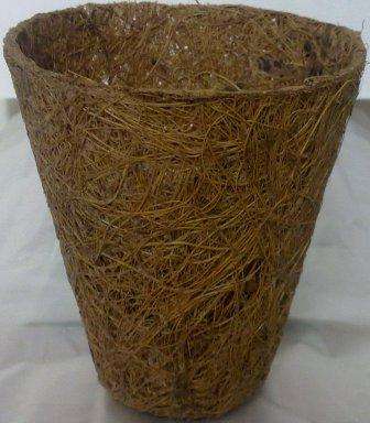 Coir Fibre Pot [8cm TopDiameter x 5cm BotDiameter x 8cm Height; 2-3mm Thickness; Latexed]
