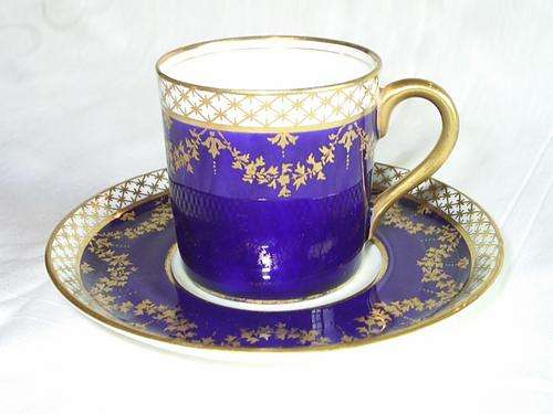 Dainty Cobalt Blue Aynsley Demitasse Coffee Cups