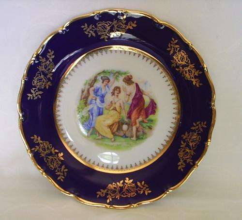 Gilded and Cobalt Underglaze Cabinet Plate