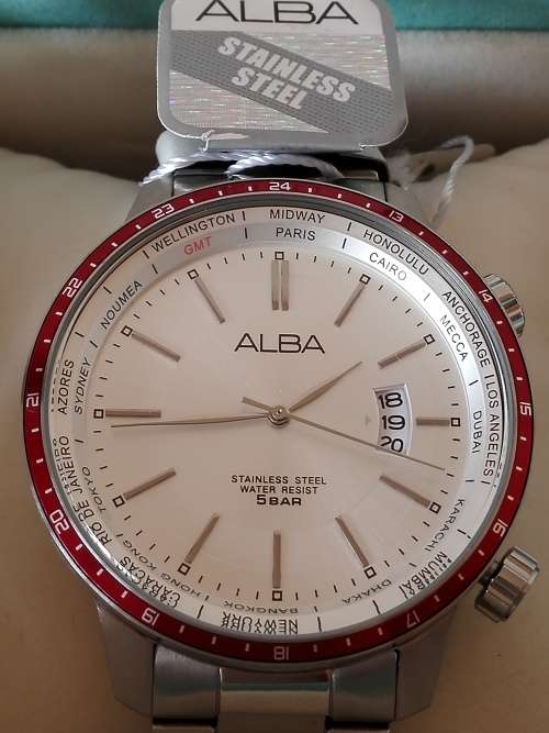 ALBA World Time by Seiko- Brand new in box with tags...44mm Case!