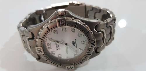 VINTAGE FOSSIL BLUE TITANIUM MEN'S WATCH IN GOOD WORKING ORDER
