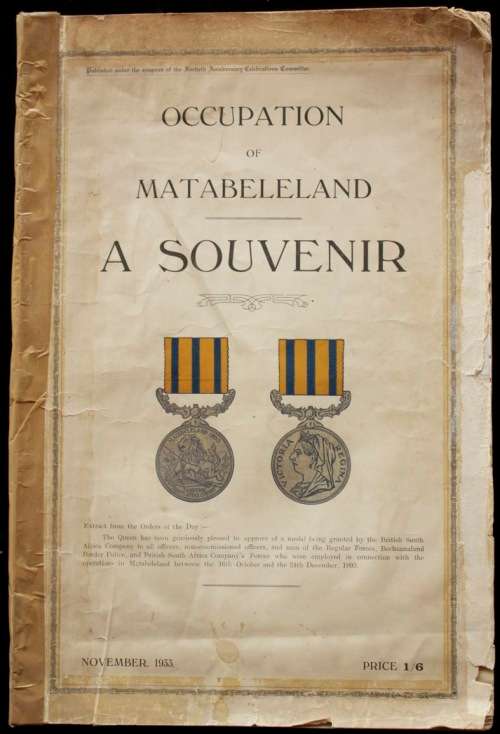 Occupation of Matabeleland. A Souvenir. First issue November 1933.