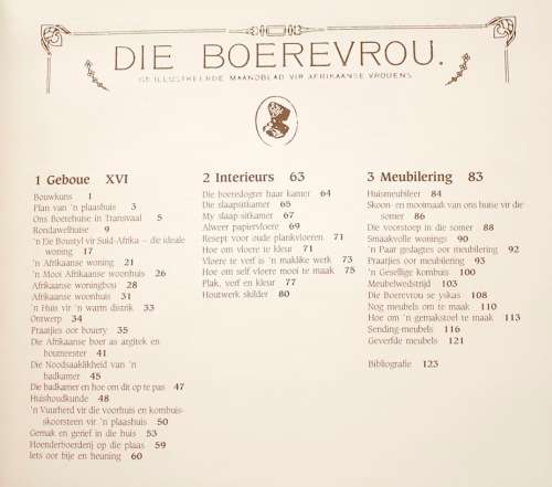 Die Afrikaanse Woning - Herdrukke uit die Boerevrou (1919 - 1931) deur RC Fisher & S le Roux