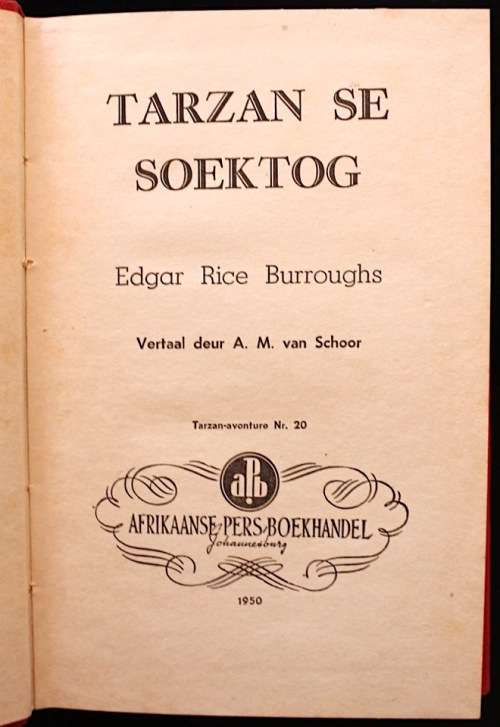 TARZAN SE SOEKTOG - Edgar Rice Burroughs (1950) in oorspronklike stofjas