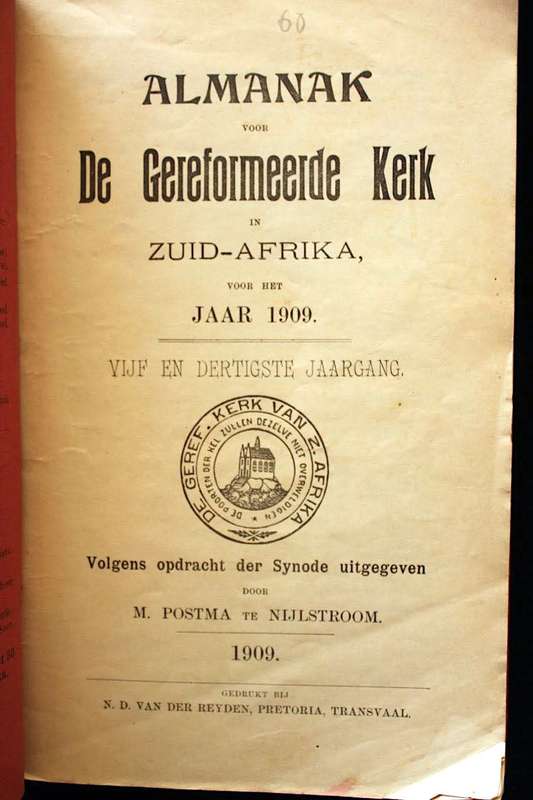 ALMANAK VOOR DE GEREFORMEERDE KERK IN ZUID-AFRIKA (1909)