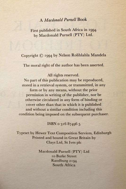 LONG WALK TO FREEDOM by Nelson Mandela - first edition 1994