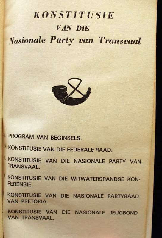 DIE NASIONALE PARTY VAN TRANSVAAL - Program van Beginsels en Konstitusie
