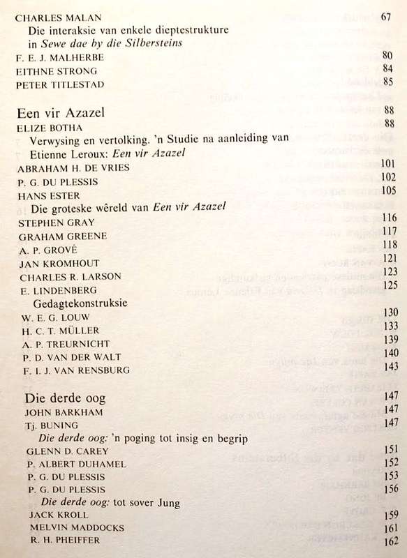 DIE OOG VAN DIE SON - Beskouings oor Boeke en Werk van Etienne Leroux