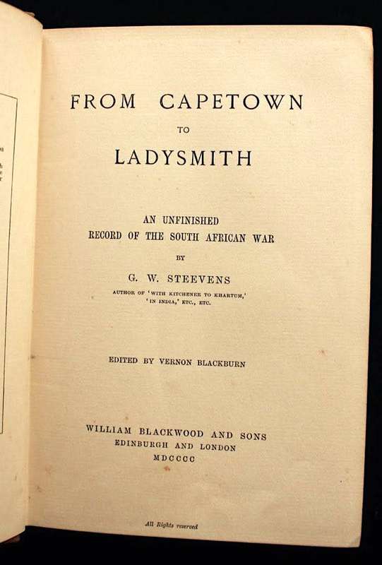 FROM CAPETOWN TO LADYSMITH by G. W. Steevens (1900)