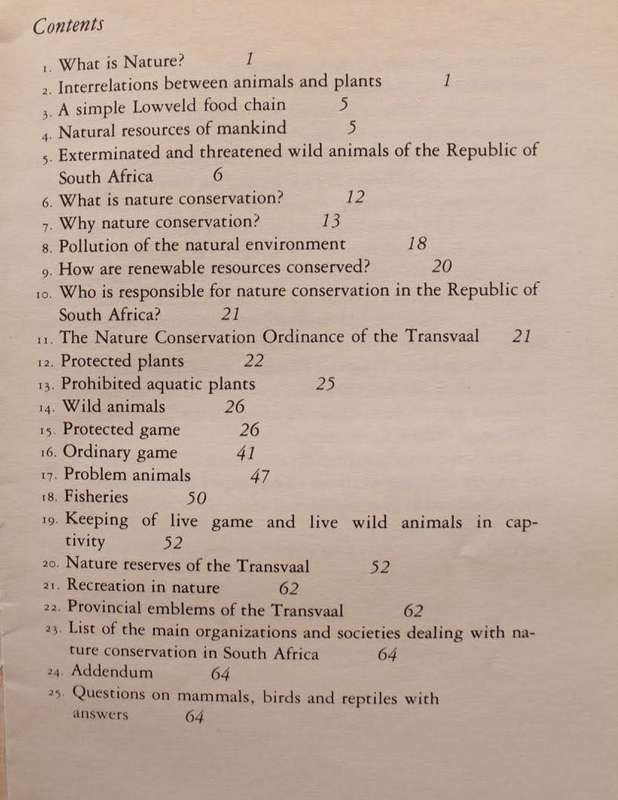 NATURE CONSERVATION - A MANUAL  - R. BIGALKE
