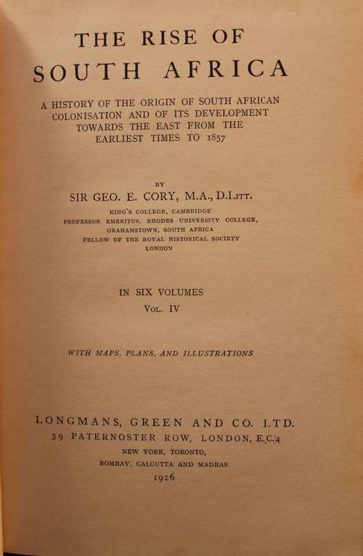 THE RISE OF SOUTH AFRICA - G.E. CORY VOL. 4, 1838-1846