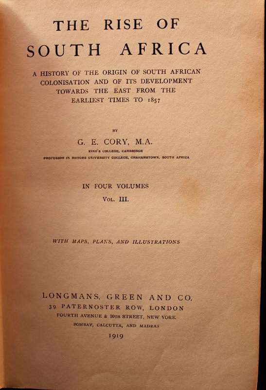 THE RISE OF SOUTH AFRICA - G.E. CORY VOL. 3