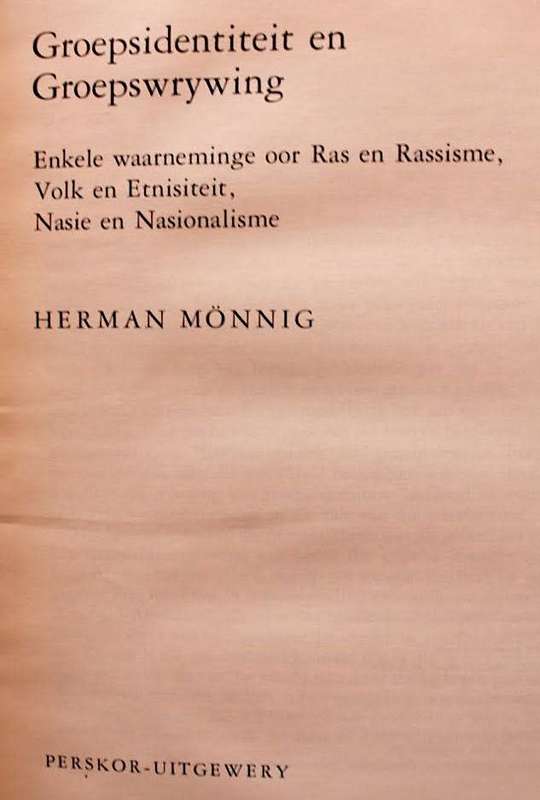 GROEPSIDENTITEIT EN GROEPSWRYWING - H.O. MONNIG