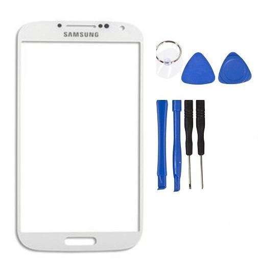 White Samsung Galaxy S4 SIV S 4 S IV i9500 Front Outer Glass Lens &Tools