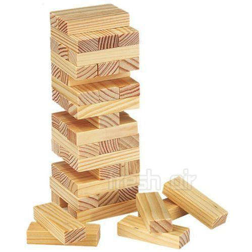 48pc Topple tower - Plain wood