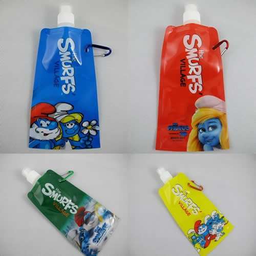 Cartoon Foldable Water Bottles - Smurfs